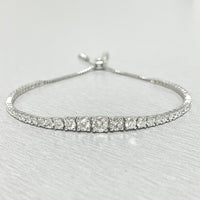 Graduated Bolo Diamond Tennis Bracelet (2.70 ct Diamonds) in White Gold
