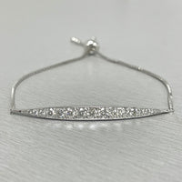 Bolo Diamond Bar Bracelet (0.96 ct Diamonds) in White Gold