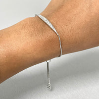 Bolo Diamond Bar Bracelet (0.96 ct Diamonds) in White Gold