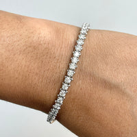 Classic Diamond Tennis Bracelet (4.48 ct Diamonds) in White Gold