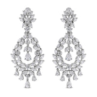 Selin Chandelier Earrings (11.18 ct Diamonds) in White Gold