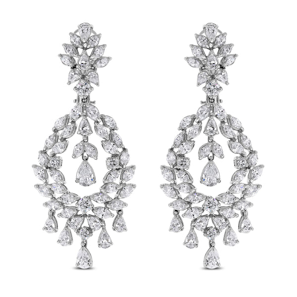 Selin Chandelier Earrings (11.18 ct Diamonds) in White Gold