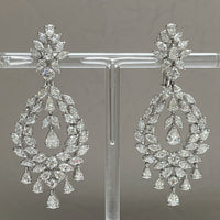 Selin Chandelier Earrings (11.18 ct Diamonds) in White Gold