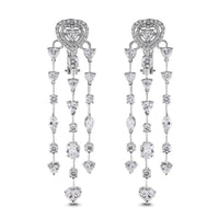 Hearts Necklace & Earrings Suite (58.44 ct Diamonds) in White Gold