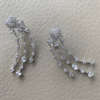 Beauvince Hearts Chandelier Earrings (7.19 ct Diamonds) in White Gold