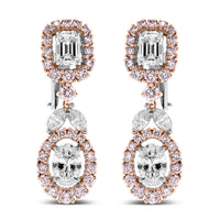 Beauvince Ariana Diamond Earrings (6.91 ct Diamonds ) in Rose Gold & Platinum