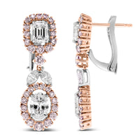 Beauvince Ariana Diamond Earrings (6.91 ct Diamonds ) in Rose Gold & Platinum