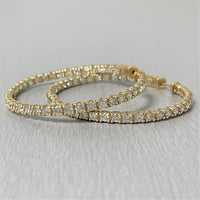 Round Diamond Hoops (6.19 ct Diamonds) in Yellow Gold