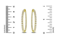 Round Diamond Hoops (6.19 ct Diamonds) in Yellow Gold