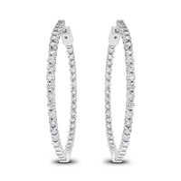 Round Diamond Hoops (6.15 ct Diamonds) in White Gold
