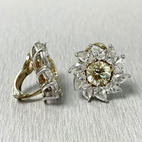 Radiance Diamond Stud Earrings (7.58 ct Diamonds) in Platinum & Gold