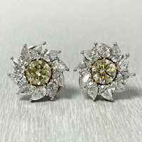 Radiance Diamond Stud Earrings (7.58 ct Diamonds) in Platinum & Gold