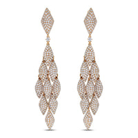 Beauvince Autumn Chandelier Diamond Earrings (11.14 ct Diamonds) in Rose Gold