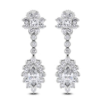 Beauvince Princess Diamond Earrings (5.98 ct Diamonds) in White Gold