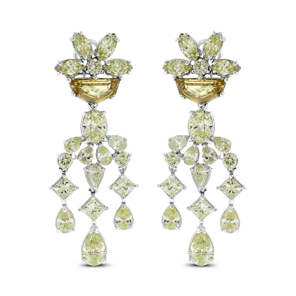 Champagne Moon Diamond Earrings (23.16 ct Diamonds) in White Gold