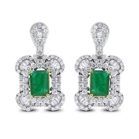 Beauvince Georgia Earrings (5.62 ct Emeralds & Diamonds) in White Gold