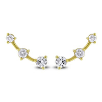 Beauvince Grape Wine Ear Climbers / Falls (1.10 ct Diamonds) in Yellow Gold