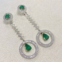 Clara Emerald & Diamond Earrings (10.01 ct Emeralds & Diamonds) in White Gold