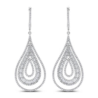 Ripples Diamond Earrings (4.29 ct Diamonds) in White Gold