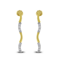 Sway Mini Diamond Earrings (0.15 ct Diamonds) in Yellow & White Gold