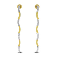 Sway Diamond Earrings (0.25 ct Diamond) in Yellow and White Gold