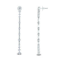 Tug of War Diamond Earrings (1.73 ct Diamonds) in White Gold