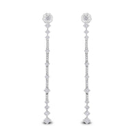 Tug of War Diamond Earrings (1.73 ct Diamonds) in White Gold