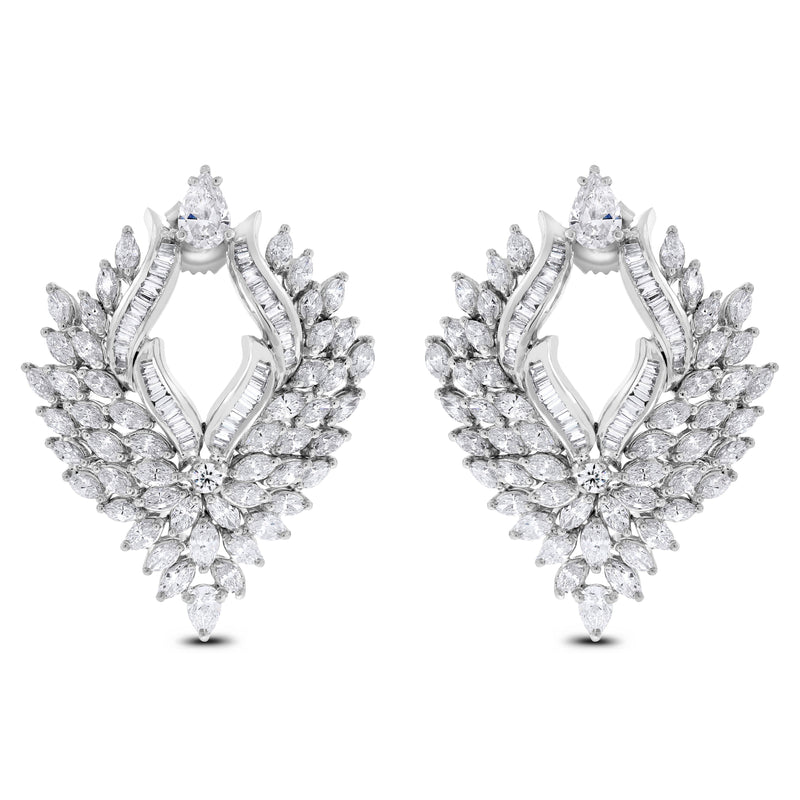 Ayana Diamond Earrings (10.92 ct Diamonds) in White Gold