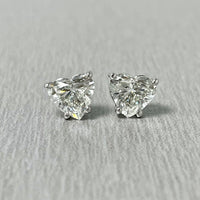 Beauvince GIA HVS2 Certified 1.81 Ct Heart Shape Diamond Studs