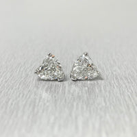 Heart Shape Solitaire Diamond Studs (2.00 ct HS GSI1 GIA Diamonds) in White Gold
