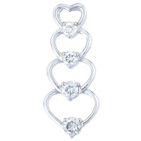 Journey Hearts Pendant (1.08 ct Diamonds) in White Gold