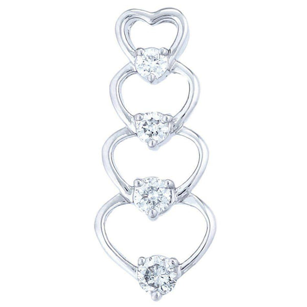 Journey Hearts Pendant (0.50 ct Diamonds) in White Gold