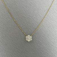 Flower Cluster Diamond Pendant (0.71 ct Diamonds) in Yellow Gold