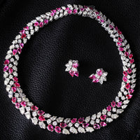 Beauvince Burma Floral Suite (79.44 ct Diamonds & Rubies) in White Gold