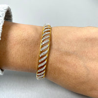 Beauvince Curves Diamond Bangles Set (7.70 ct Diamonds) in 18K Gold