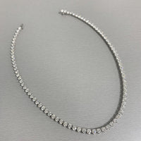 Tennis Necklace (27.63 ct Diamonds) in Platinum