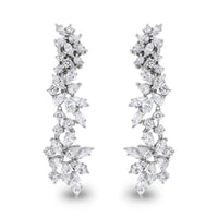 Charlotte Diamond Earrings (7.11 ct Diamonds) in White Gold