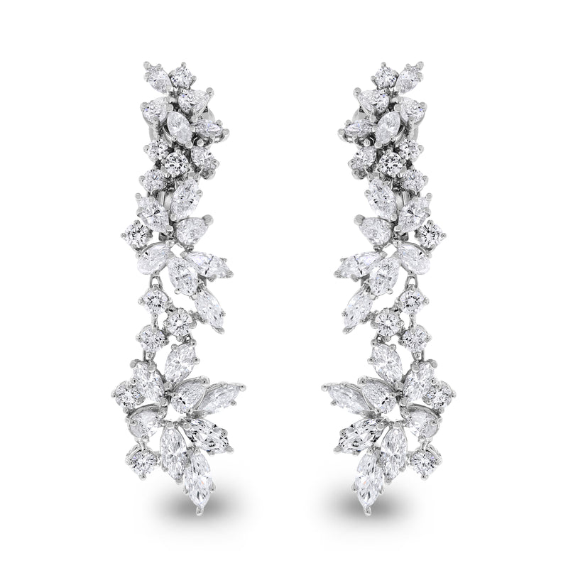 Charlotte Diamond Earrings (7.11 ct Diamonds) in White Gold
