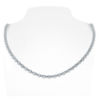 Big & Small Diamond Necklace (6.85 ct Diamonds) in White Gold