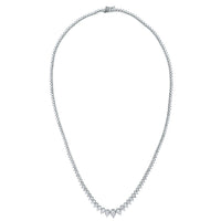 Graduated Pears Tennis Necklace (5.15 Diamonds) in White Gold