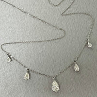 Beauvince Pear Shape Solitaire Pendant Necklace (2.95 ct Diamonds) in White Gold