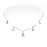 Beauvince Pear Shape Solitaire Pendant Necklace (2.95 ct Diamonds) in White Gold
