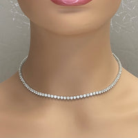Tennis Necklace (11.64 ct GH VVS-VS Diamonds) in 18K White Gold