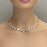 Tennis Necklace (13.01 ct GH VVS-VS Diamonds) in 18K White Gold