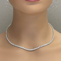 Tennis Necklace (13.01 ct GH VVS-VS Diamonds) in 18K White Gold