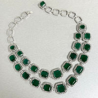 Renee Emerald & Diamond Necklace (162.89 ct Gemstones) in White Gold