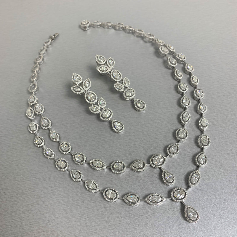 Tara Diamond Necklace (24.74 ct Diamonds) in White Gold