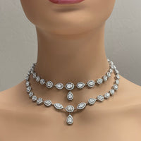 Tara Diamond Necklace & Earrings Suite (31.33 ct Diamonds) in White Gold