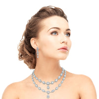 Tara Diamond Necklace & Earrings Suite (31.33 ct Diamonds) in White Gold