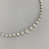 Graduated Space Riviera Tennis Necklace (11.53 ct Diamonds) in Platinum
